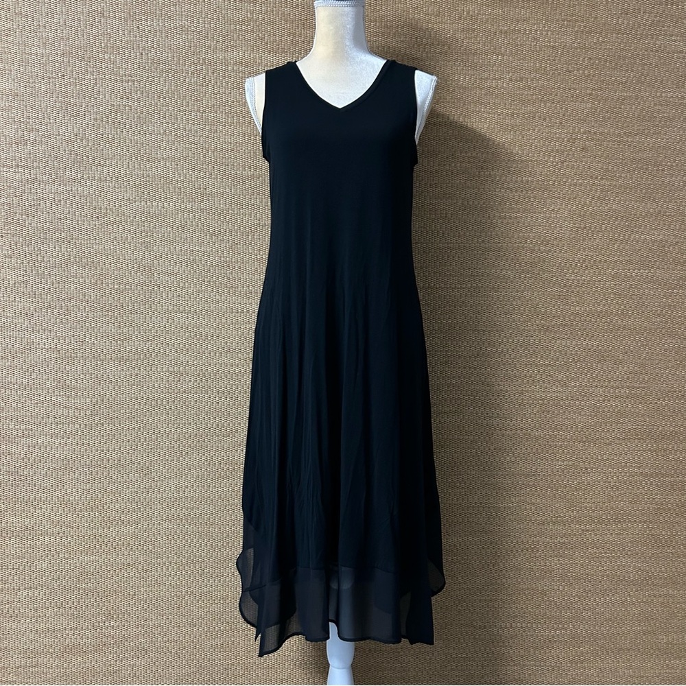 LOGO by Lori Goldstein Dress Women’s Small Black Chiffon Hem